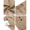 image:imageCOOFANDY Men Casual Cargo Pants Hiking Joggers Sweatpant with Multi Pockets  Stretch Cotton Fabric Skin Friendly Outdoor Sweat Pant Elastic Waist Straight Leg Trousers Relaxed Fit LightweightKhaki