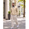 image:imageCOOFANDY Men Quarter Zip Pullover Sweatshirts Casual 14 Zip Sweater Polo  Stand Collared Long Sleeve Mock Neck Pullovers Formal Dress Fleece Thermal Tops Athletic Quilted Sweatshirt Relaxed FitLight Khaki