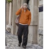 image:imageCOOFANDY Men Quarter Zip Pullover Sweatshirts Casual 14 Zip Sweater Polo  Stand Collared Long Sleeve Mock Neck Pullovers Formal Dress Fleece Thermal Tops Athletic Quilted Sweatshirt Relaxed FitLight Brown