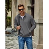image:imageCOOFANDY Men Quarter Zip Pullover Sweatshirts Casual 14 Zip Sweater Polo  Stand Collared Long Sleeve Mock Neck Pullovers Formal Dress Fleece Thermal Tops Athletic Quilted Sweatshirt Relaxed FitGrey