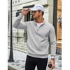 image:imageCOOFANDY Men Quarter Zip Pullover Sweatshirts Casual 14 Zip Sweater Polo  Stand Collared Long Sleeve Mock Neck Pullovers Formal Dress Fleece Thermal Tops Athletic Quilted Sweatshirt Relaxed FitLight Grey