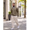 image:imageCOOFANDY Men Quarter Zip Pullover Sweatshirts Casual 14 Zip Sweater Polo  Stand Collared Long Sleeve Mock Neck Pullovers Formal Dress Fleece Thermal Tops Athletic Quilted Sweatshirt Relaxed FitGrey Brown