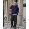 image:imageCOOFANDY Men Quarter Zip Pullover Sweatshirts Casual 14 Zip Sweater Polo  Stand Collared Long Sleeve Mock Neck Pullovers Formal Dress Fleece Thermal Tops Athletic Quilted Sweatshirt Relaxed FitDark Blue