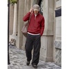 image:imageCOOFANDY Men Quarter Zip Pullover Sweatshirts Casual 14 Zip Sweater Polo  Stand Collared Long Sleeve Mock Neck Pullovers Formal Dress Fleece Thermal Tops Athletic Quilted Sweatshirt Relaxed FitWine Red