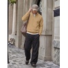 image:imageCOOFANDY Men Quarter Zip Pullover Sweatshirts Casual 14 Zip Sweater Polo  Stand Collared Long Sleeve Mock Neck Pullovers Formal Dress Fleece Thermal Tops Athletic Quilted Sweatshirt Relaxed FitCamel