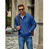 image:imageCOOFANDY Men Quarter Zip Pullover Sweatshirts Casual 14 Zip Sweater Polo  Stand Collared Long Sleeve Mock Neck Pullovers Formal Dress Fleece Thermal Tops Athletic Quilted Sweatshirt Relaxed FitBlue