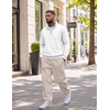 image:imageCOOFANDY Men Quarter Zip Pullover Sweatshirts Casual 14 Zip Sweater Polo  Stand Collared Long Sleeve Mock Neck Pullovers Formal Dress Fleece Thermal Tops Athletic Quilted Sweatshirt Relaxed FitWhite