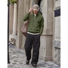image:imageCOOFANDY Men Quarter Zip Pullover Sweatshirts Casual 14 Zip Sweater Polo  Stand Collared Long Sleeve Mock Neck Pullovers Formal Dress Fleece Thermal Tops Athletic Quilted Sweatshirt Relaxed FitArmy Green