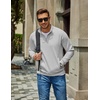 image:imageCOOFANDY Men Quarter Zip Pullover Sweatshirts Casual 14 Zip Sweater Polo  Stand Collared Long Sleeve Mock Neck Pullovers Formal Dress Fleece Thermal Tops Athletic Quilted Sweatshirt Relaxed FitLight Grey
