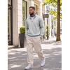 image:imageCOOFANDY Men Quarter Zip Pullover Sweatshirts Casual 14 Zip Sweater Polo  Stand Collared Long Sleeve Mock Neck Pullovers Formal Dress Fleece Thermal Tops Athletic Quilted Sweatshirt Relaxed FitLight Grey