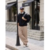 image:imageCOOFANDY Mens Baggy Sweatpants Wide Leg Cotton Fleece Open Bottom Sweatpant  Oversized Elastic Waist Loose Fit Casual Fall Winter Warm Wear Lounge Joggers with Pockets Street StyleDark Khaki