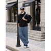image:imageCOOFANDY Mens Baggy Sweatpants Wide Leg Cotton Fleece Open Bottom Sweatpant  Oversized Elastic Waist Loose Fit Casual Fall Winter Warm Wear Lounge Joggers with Pockets Street StyleDenim Blue
