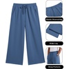 image:imageCOOFANDY Mens Casual Baggy Sweatpants Cotton Wide Leg Drawstring Pants  Fleece Lined Side Pleat Design Elastic Waistband Loose Fit Street Style Warm Fall and Winter Fashion Sides PocketsBlue