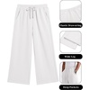 image:imageCOOFANDY Mens Casual Baggy Sweatpants Cotton Wide Leg Drawstring Pants  Fleece Lined Side Pleat Design Elastic Waistband Loose Fit Street Style Warm Fall and Winter Fashion Sides PocketsWhite
