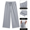image:imageCOOFANDY Mens Casual Baggy Sweatpants Cotton Wide Leg Drawstring Pants  Fleece Lined Side Pleat Design Elastic Waistband Loose Fit Street Style Warm Fall and Winter Fashion Sides PocketsLight Grey