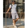image:imageCOOFANDY Mens Casual Shorts 9 Chino Cotton Shorts Summer Beach Shorts 2026  Drawstring Shorts with Pockets Soft Stretch Lightweight Breathable Vacation Goft Chino Twill Classic fitLight Grey