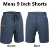 image:imageCOOFANDY Mens Casual Shorts 9 Chino Cotton Shorts Summer Beach Shorts 2026  Drawstring Shorts with Pockets Soft Stretch Lightweight Breathable Vacation Goft Chino Twill Classic fitDeep Blue