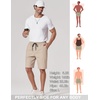 image:imageCOOFANDY Mens Casual Shorts 9 Chino Cotton Shorts Summer Beach Shorts 2026  Drawstring Shorts with Pockets Soft Stretch Lightweight Breathable Vacation Goft Chino Twill Classic fitLight Khaki
