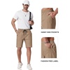image:imageCOOFANDY Mens Casual Shorts 9 Chino Cotton Shorts Summer Beach Shorts 2026  Drawstring Shorts with Pockets Soft Stretch Lightweight Breathable Vacation Goft Chino Twill Classic fitDark Khaki
