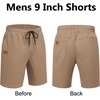 image:imageCOOFANDY Mens Casual Shorts 9 Chino Cotton Shorts Summer Beach Shorts 2026  Drawstring Shorts with Pockets Soft Stretch Lightweight Breathable Vacation Goft Chino Twill Classic fitDark Khaki