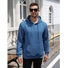image:imageCOOFANDY Mens Hoodie Pullover Casual Hooded Sweatshirt Kangaroo Pocket  Mens Hoodie Lightweight Pullover with Kangaroo Pocket Soft Knit Fabric Ideal for Casual Daily Wear Weekend TravelGrey Blue