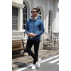 image:imageCOOFANDY Mens Hoodie Pullover Casual Hooded Sweatshirt Kangaroo Pocket  Mens Hoodie Lightweight Pullover with Kangaroo Pocket Soft Knit Fabric Ideal for Casual Daily Wear Weekend TravelGrey Blue