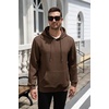 image:imageCOOFANDY Mens Hoodie Pullover Casual Hooded Sweatshirt Kangaroo Pocket  Mens Hoodie Lightweight Pullover with Kangaroo Pocket Soft Knit Fabric Ideal for Casual Daily Wear Weekend TravelBrown