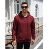 image:imageCOOFANDY Mens Hoodie Pullover Casual Hooded Sweatshirt Kangaroo Pocket  Mens Hoodie Lightweight Pullover with Kangaroo Pocket Soft Knit Fabric Ideal for Casual Daily Wear Weekend TravelWine Red