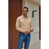 image:imageCOOFANDY Mens Western Cowboy Shirts Casual Button Down Shirt Long Sleeve  Lightweight2 Pocket with Pen HoldSuit for Country WeddingCowboyThemed PartyCostume BallMusic FestivalDinneror WorkKhaki