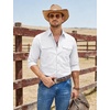 image:imageCOOFANDY Mens Western Cowboy Shirts Casual Button Down Shirt Long Sleeve  Lightweight2 Pocket with Pen HoldSuit for Country WeddingCowboyThemed PartyCostume BallMusic FestivalDinneror WorkWhite