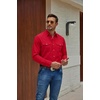 image:imageCOOFANDY Mens Western Cowboy Shirts Casual Button Down Shirt Long Sleeve  Lightweight2 Pocket with Pen HoldSuit for Country WeddingCowboyThemed PartyCostume BallMusic FestivalDinneror WorkRed