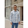 image:imageCOOFANDY Mens Western Cowboy Shirts Casual Button Down Shirt Long Sleeve  Lightweight2 Pocket with Pen HoldSuit for Country WeddingCowboyThemed PartyCostume BallMusic FestivalDinneror WorkLight Blue Plaid