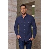 image:imageCOOFANDY Mens Western Cowboy Shirts Casual Button Down Shirt Long Sleeve  Lightweight2 Pocket with Pen HoldSuit for Country WeddingCowboyThemed PartyCostume BallMusic FestivalDinneror WorkNavy Blue