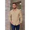 image:imageCOOFANDY Mens Western Cowboy Shirts Casual Button Down Shirt Long Sleeve  Lightweight2 Pocket with Pen HoldSuit for Country WeddingCowboyThemed PartyCostume BallMusic FestivalDinneror WorkKhaki