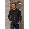image:imageCOOFANDY Mens Western Cowboy Shirts Casual Button Down Shirt Long Sleeve  Lightweight2 Pocket with Pen HoldSuit for Country WeddingCowboyThemed PartyCostume BallMusic FestivalDinneror WorkBlack