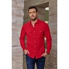 image:imageCOOFANDY Mens Western Cowboy Shirts Casual Button Down Shirt Long Sleeve  Lightweight2 Pocket with Pen HoldSuit for Country WeddingCowboyThemed PartyCostume BallMusic FestivalDinneror WorkRed