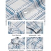 image:imageCOOFANDY Mens Western Cowboy Shirts Casual Button Down Shirt Long Sleeve  Lightweight2 Pocket with Pen HoldSuit for Country WeddingCowboyThemed PartyCostume BallMusic FestivalDinneror WorkLight Blue Plaid