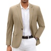 image:imageCOOFANDY Men Blazer Jacket Lightweight Knit Sport Coats Casual Suit Jackets  Soft knit blazer notched lapel 1button 4 pockets back vent pairs casual or formal ideal gift for any occasionChampagne
