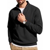 image:imageCOOFANDY Men Quarter Zip Pullover Sweatshirts Casual 14 Zip Sweater Polo  Stand Collared Long Sleeve Mock Neck Pullovers Formal Dress Fleece Thermal Tops Athletic Quilted Sweatshirt Relaxed FitBlack