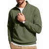 image:imageCOOFANDY Men Quarter Zip Pullover Sweatshirts Casual 14 Zip Sweater Polo  Stand Collared Long Sleeve Mock Neck Pullovers Formal Dress Fleece Thermal Tops Athletic Quilted Sweatshirt Relaxed FitArmy Green
