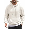 image:imageCOOFANDY Mens Hoodie Pullover Casual Hooded Sweatshirt Kangaroo Pocket  Mens Hoodie Lightweight Pullover with Kangaroo Pocket Soft Knit Fabric Ideal for Casual Daily Wear Weekend TravelWhite