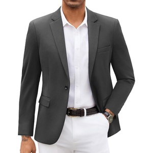 image:imageCOOFANDY Men Blazer Jacket Lightweight Knit Sport Coats Casual Suit Jackets  Soft knit blazer notched lapel 1button 4 pockets back vent pairs casual or formal ideal gift for any occasionDark Gray