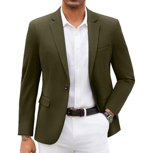 image:imageCOOFANDY Men Blazer Jacket Lightweight Knit Sport Coats Casual Suit Jackets  Soft knit blazer notched lapel 1button 4 pockets back vent pairs casual or formal ideal gift for any occasionArmy Green