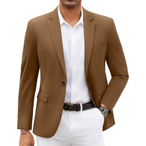image:imageCOOFANDY Men Blazer Jacket Lightweight Knit Sport Coats Casual Suit Jackets  Soft knit blazer notched lapel 1button 4 pockets back vent pairs casual or formal ideal gift for any occasionKhaki