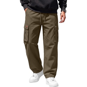 image:imageCOOFANDY Men Casual Cargo Pants Hiking Joggers Sweatpant with Multi Pockets  Stretch Cotton Fabric Skin Friendly Outdoor Sweat Pant Elastic Waist Straight Leg Trousers Relaxed Fit LightweightOlive Green