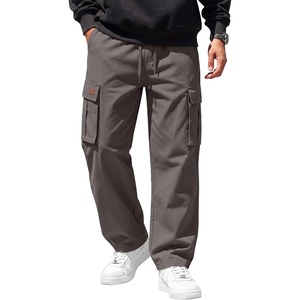 image:imageCOOFANDY Men Casual Cargo Pants Hiking Joggers Sweatpant with Multi Pockets  Stretch Cotton Fabric Skin Friendly Outdoor Sweat Pant Elastic Waist Straight Leg Trousers Relaxed Fit LightweightDark Grey