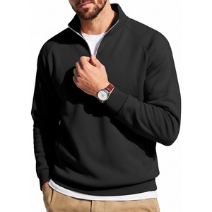 image:imageCOOFANDY Men Quarter Zip Pullover Sweatshirts Casual 14 Zip Sweater Polo  Stand Collared Long Sleeve Mock Neck Pullovers Formal Dress Fleece Thermal Tops Athletic Quilted Sweatshirt Relaxed FitBlack