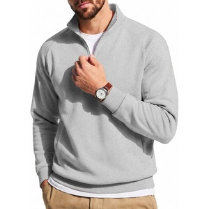 image:imageCOOFANDY Men Quarter Zip Pullover Sweatshirts Casual 14 Zip Sweater Polo  Stand Collared Long Sleeve Mock Neck Pullovers Formal Dress Fleece Thermal Tops Athletic Quilted Sweatshirt Relaxed FitLight Grey