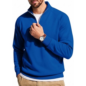 image:imageCOOFANDY Men Quarter Zip Pullover Sweatshirts Casual 14 Zip Sweater Polo  Stand Collared Long Sleeve Mock Neck Pullovers Formal Dress Fleece Thermal Tops Athletic Quilted Sweatshirt Relaxed FitSky Blue
