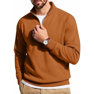 image:imageCOOFANDY Men Quarter Zip Pullover Sweatshirts Casual 14 Zip Sweater Polo  Stand Collared Long Sleeve Mock Neck Pullovers Formal Dress Fleece Thermal Tops Athletic Quilted Sweatshirt Relaxed FitLight Brown